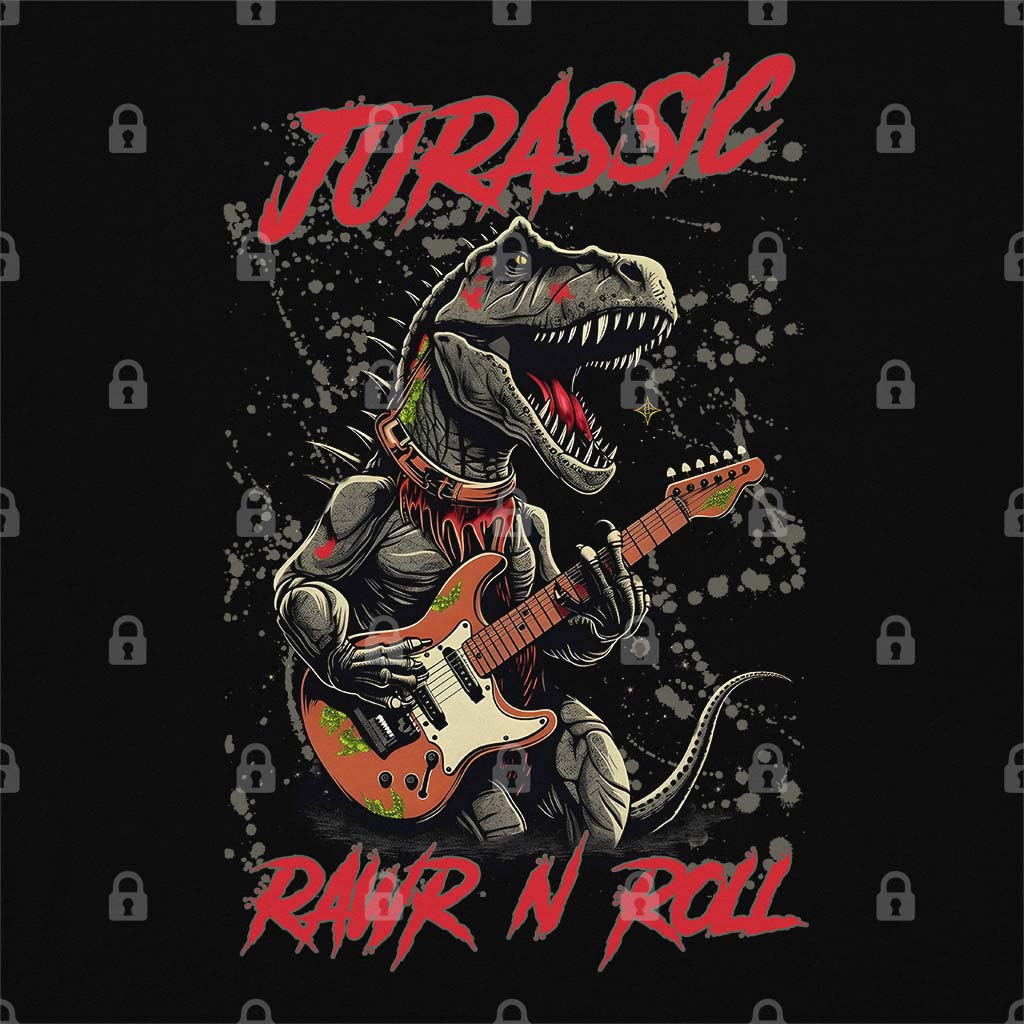 Jurassic Rawr and Roll T-Shirt Hoodie, Sweatshirt | CiraTrend.com (Image 1)