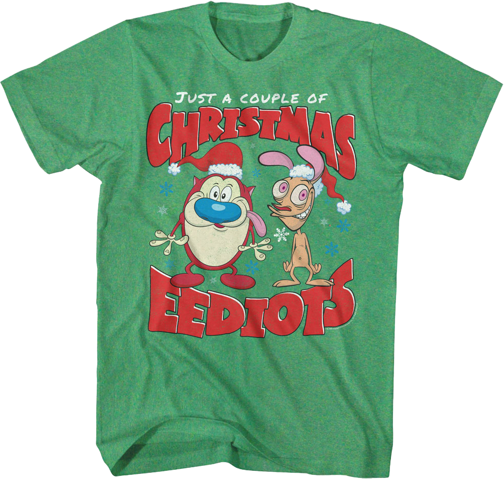 Just A Couple Of Christmas Eediots Ren And Stimpy T-Shirt Hoodie, Sweatshirt | CiraTrend.com (Image 1)