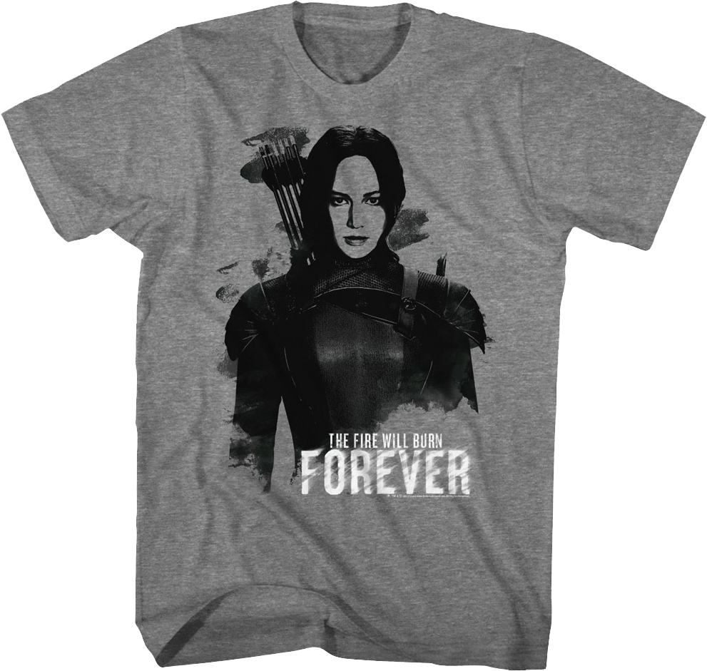 Katniss The Fire Will Burn Forever Hunger Games T-Shirt Hoodie, Sweatshirt | CiraTrend.com (Image 1)