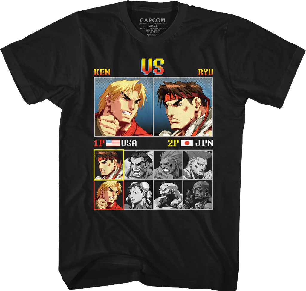 Ken vs Ryu Street Fighter T-Shirt Hoodie, Sweatshirt | CiraTrend.com (Image 1)