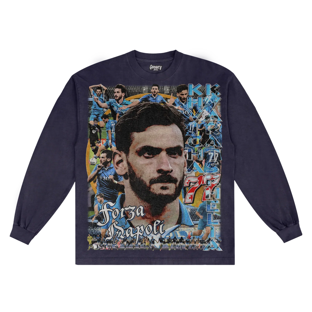 Khvicha Kvaratskhelia Napoli Long Sleeved Tee Style004 Hoodie, Sweatshirt | CiraTrend.com (Image 1)