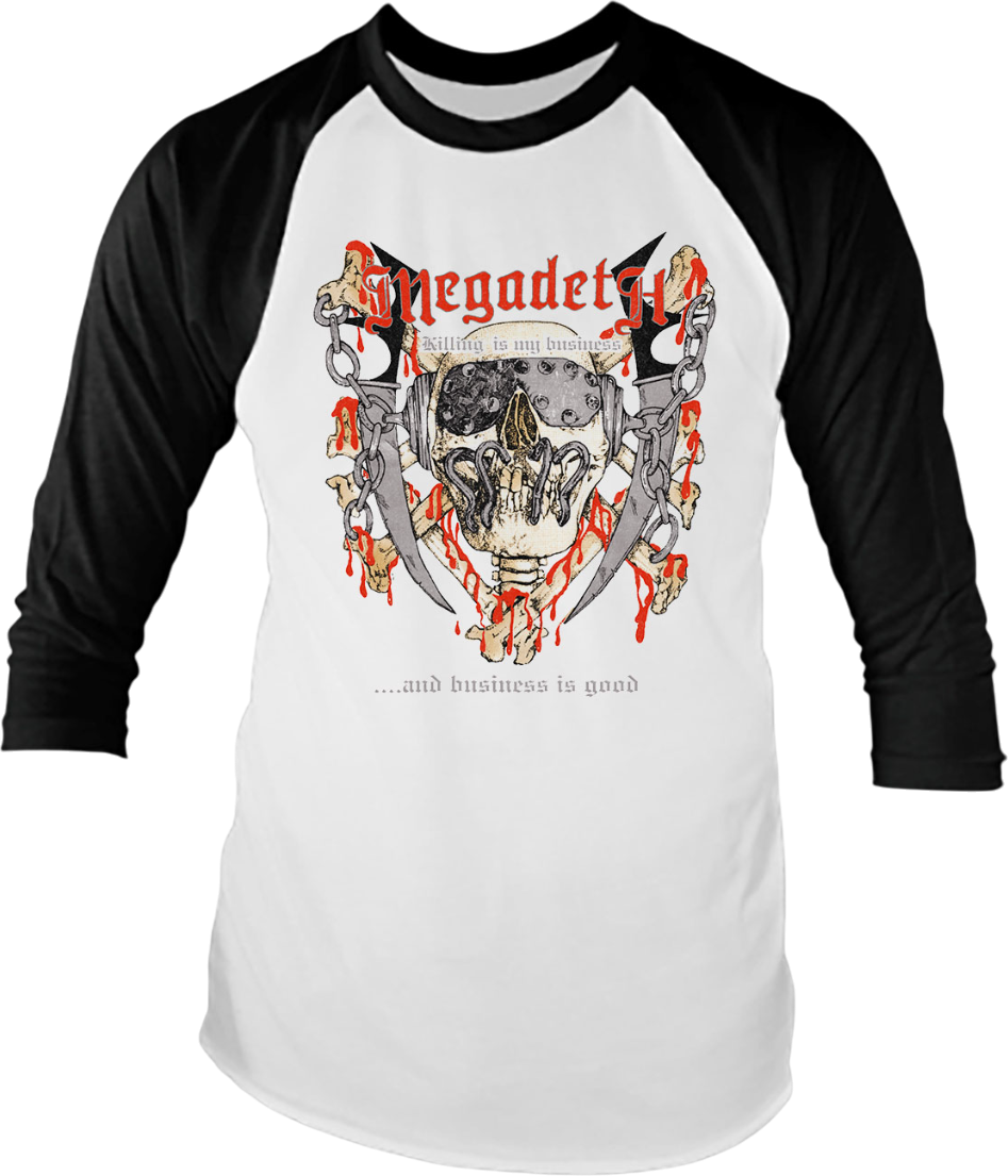 Killing Is My Business Megadeth Raglan Baseball Shirt Hoodie, Sweatshirt | CiraTrend.com (Image 1)
