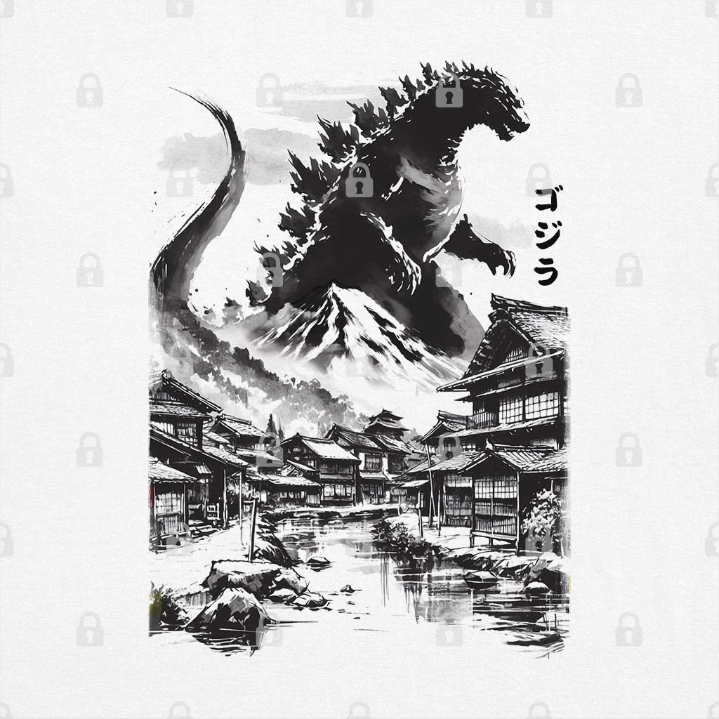 King Kaiju in Japanese Village Hoodie T-Shirts, Sweatshirt | CiraTrend.com (Image 1)