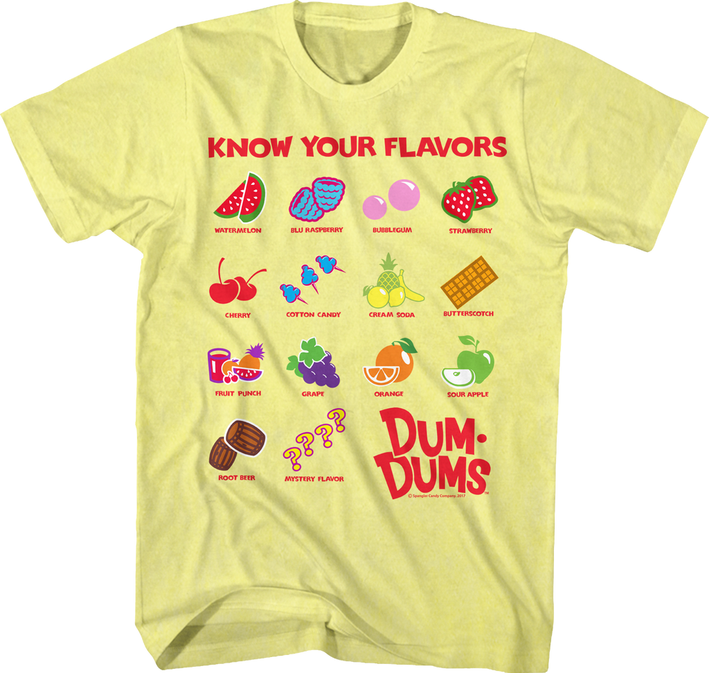Know Your Flavors Dum-Dums T-Shirt Hoodie, Sweatshirt | CiraTrend.com (Image 1)