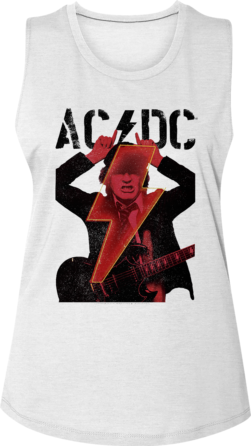 Ladies Angus Young Devil Horns ACDC Sleeveless Crewneck Shirt Hoodie, Sweatshirt | CiraTrend.com (Image 1)