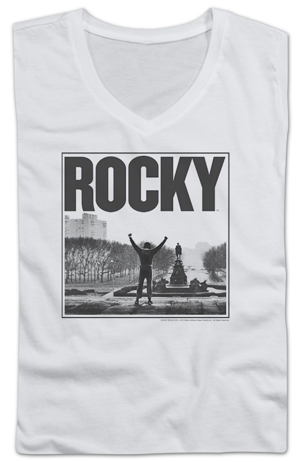 Ladies Arms Raised Rocky V-Neck Shirt Hoodie, Sweatshirt | CiraTrend.com (Image 2)