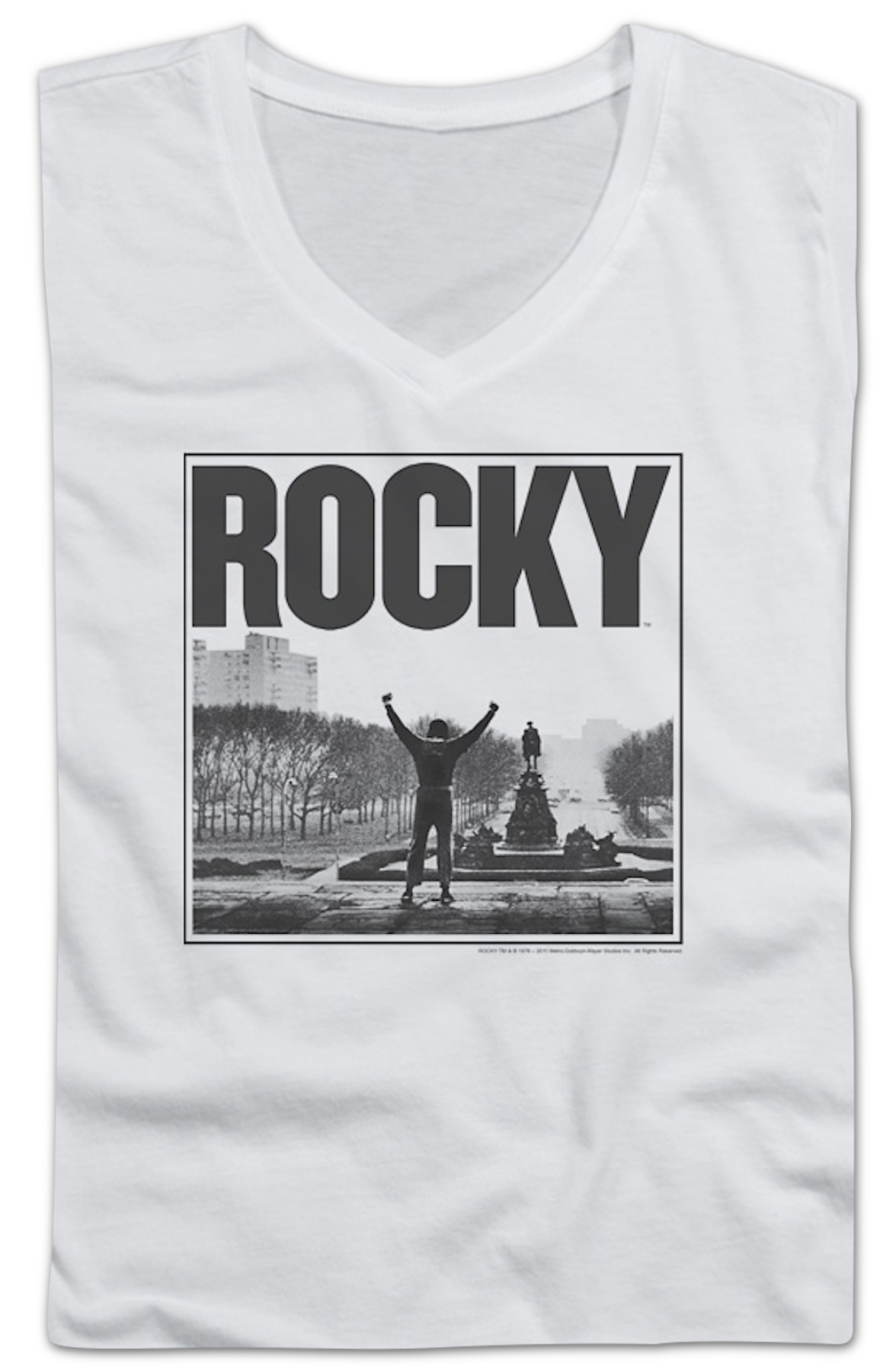 Ladies Arms Raised Rocky V-Neck Shirt Hoodie, Sweatshirt | CiraTrend.com (Image 2)