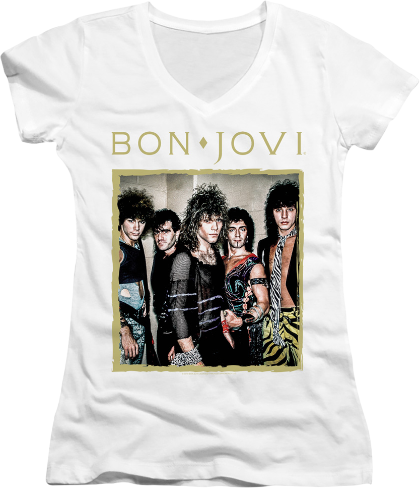 Ladies Band Photo Bon Jovi V-Neck Shirt Hoodie, Sweatshirt | CiraTrend.com (Image 1)