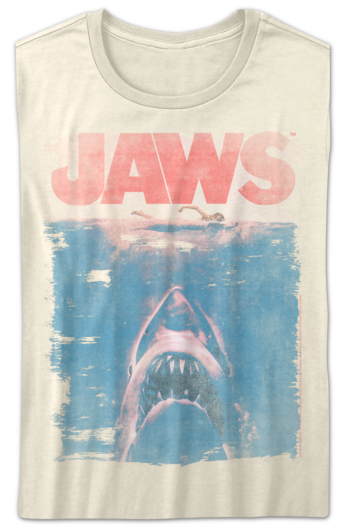 Womens Distressed Movie Poster Jaws Shirt Hoodie, Sweatshirt | CiraTrend.com (Image 2)