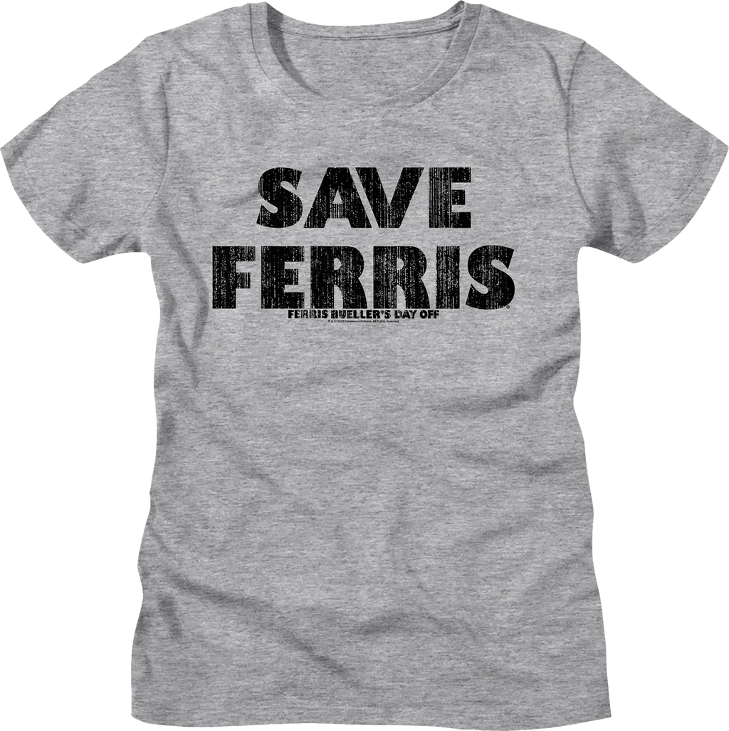 Womens Save Ferris Distressed Ferris Bueller's Day Off Shirt Hoodie, Sweatshirt | CiraTrend.com (Image 1)