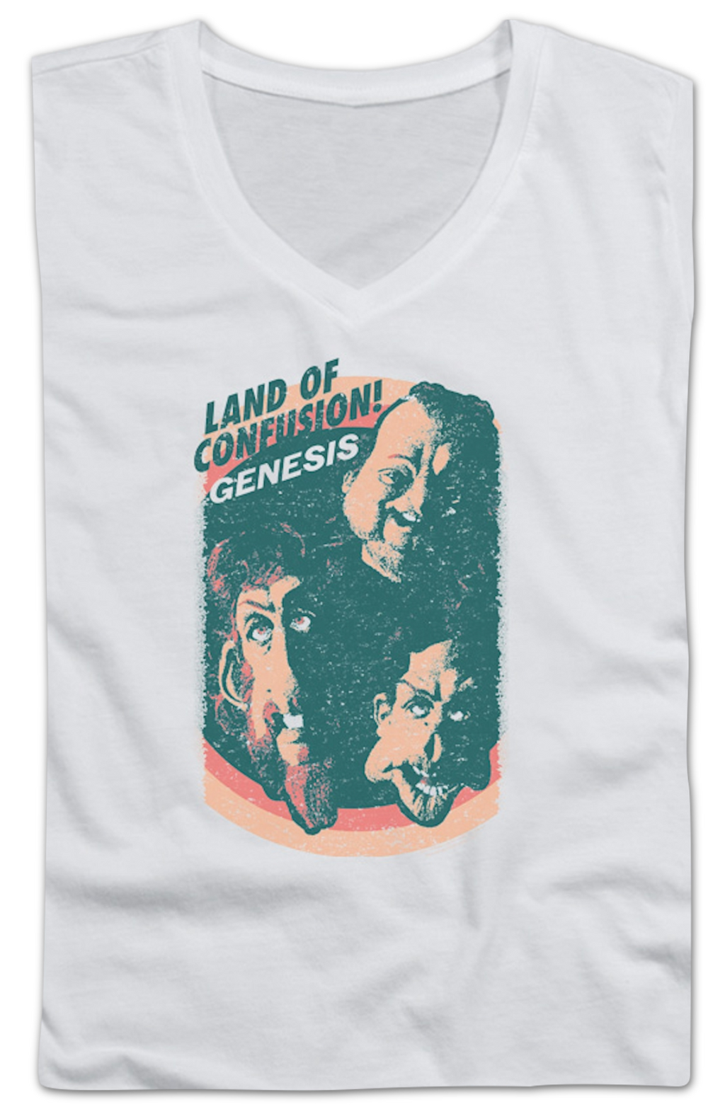 Ladies Land Of Confusion Genesis V-Neck T-Shirt Hoodie, Sweatshirt | CiraTrend.com (Image 2)