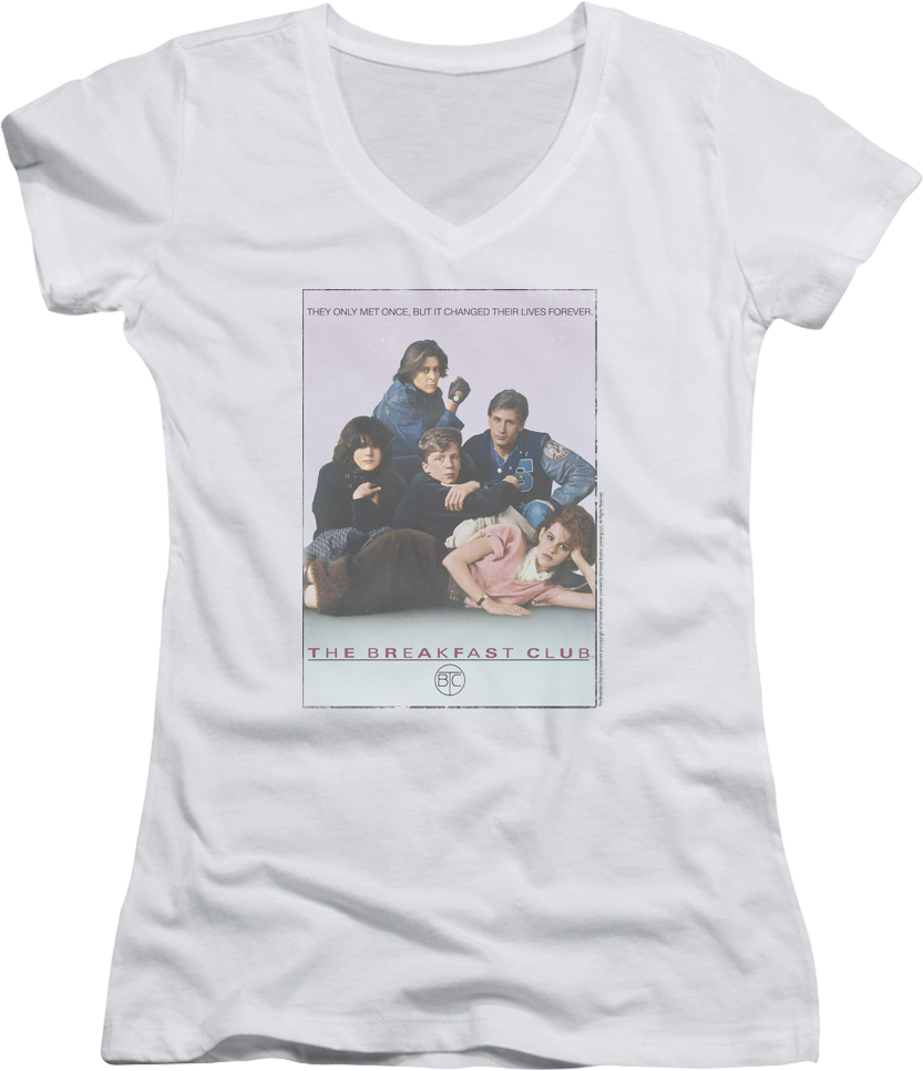 Ladies Movie Poster Breakfast Club V-Neck Shirt Hoodie, Sweatshirt | CiraTrend.com (Image 1)