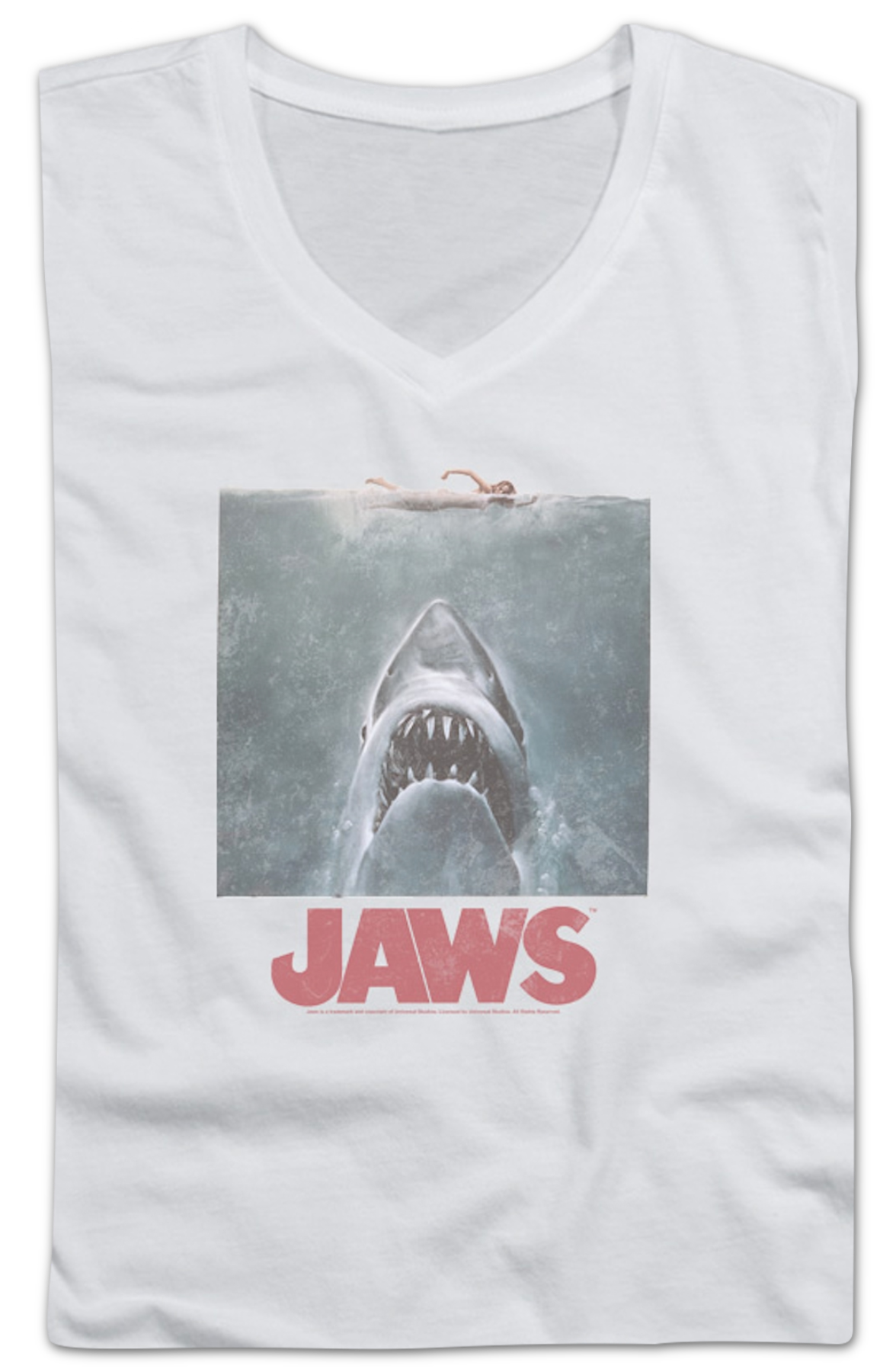 Ladies Movie Poster Jaws V-Neck Shirt Hoodie, Sweatshirt | CiraTrend.com (Image 2)