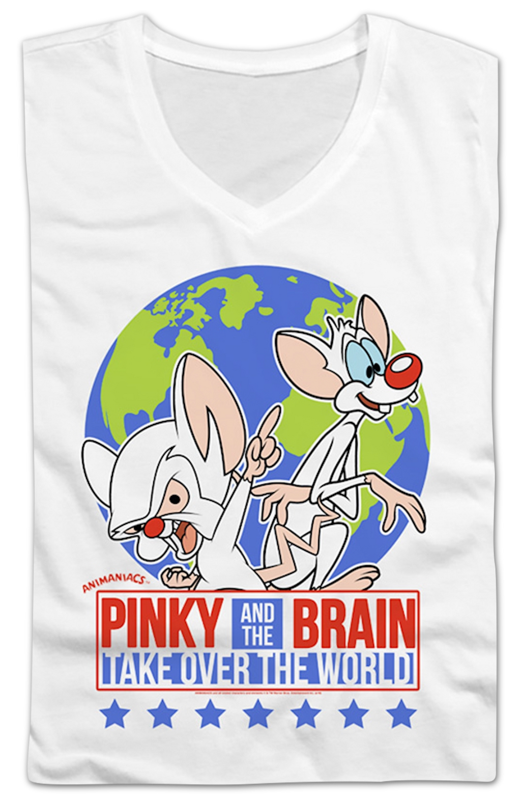 Ladies Pinky And The Brain Take Over The World Animaniacs V-Neck Shirt Hoodie, Sweatshirt | CiraTrend.com (Image 2)
