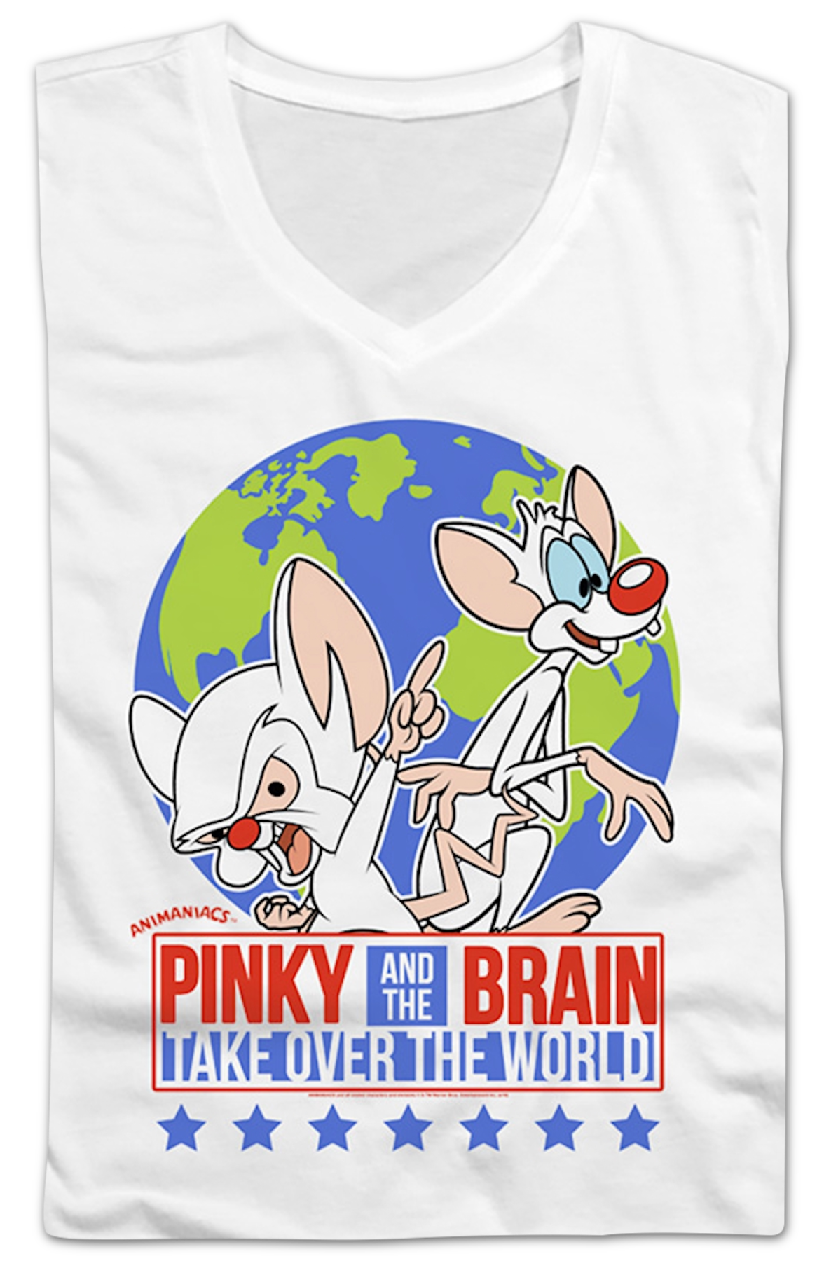 Ladies Pinky And The Brain Take Over The World Animaniacs V-Neck Shirt Hoodie, Sweatshirt | CiraTrend.com (Image 2)