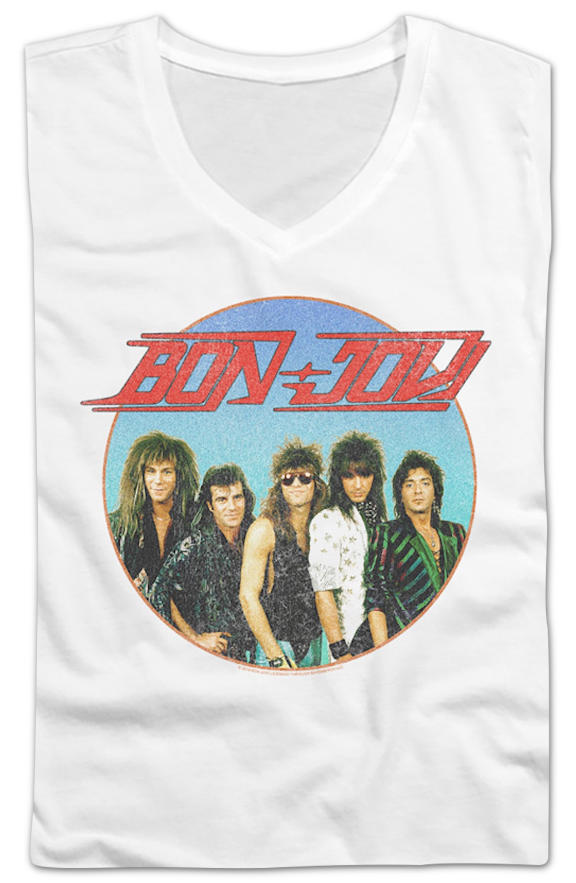 Ladies Retro Circle Bon Jovi V-Neck Shirt Hoodie, Sweatshirt | CiraTrend.com (Image 2)