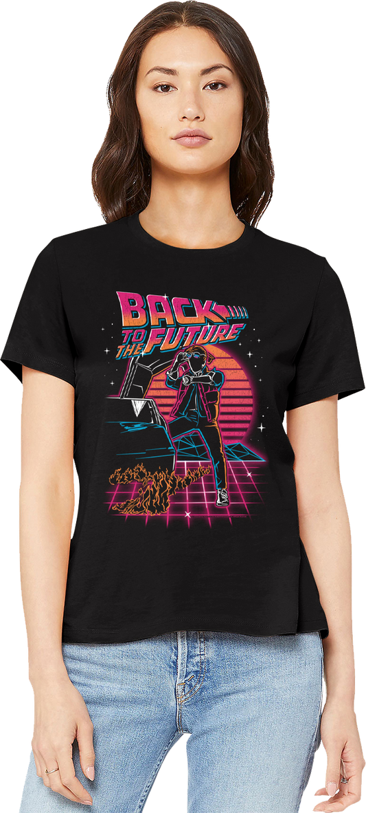 Womens Retro Neon Back To The Future Shirt