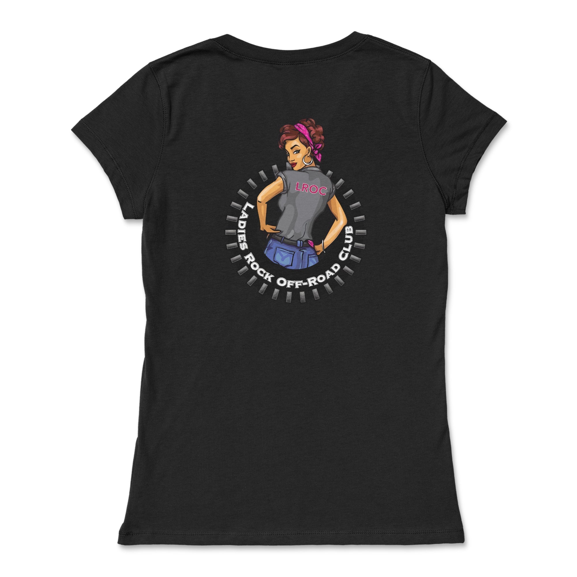 Ladies Rock Off-Road Club Slim Fit V-Neck Tee for Summer Adventures Hoodie, Sweatshirt | CiraTrend.com (Image 3)