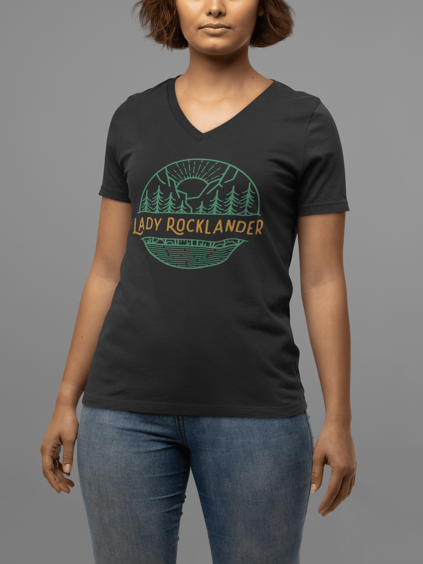 Lady Rocklander V-Neck Tee Hoodie, Sweatshirt | CiraTrend.com (Image 2)