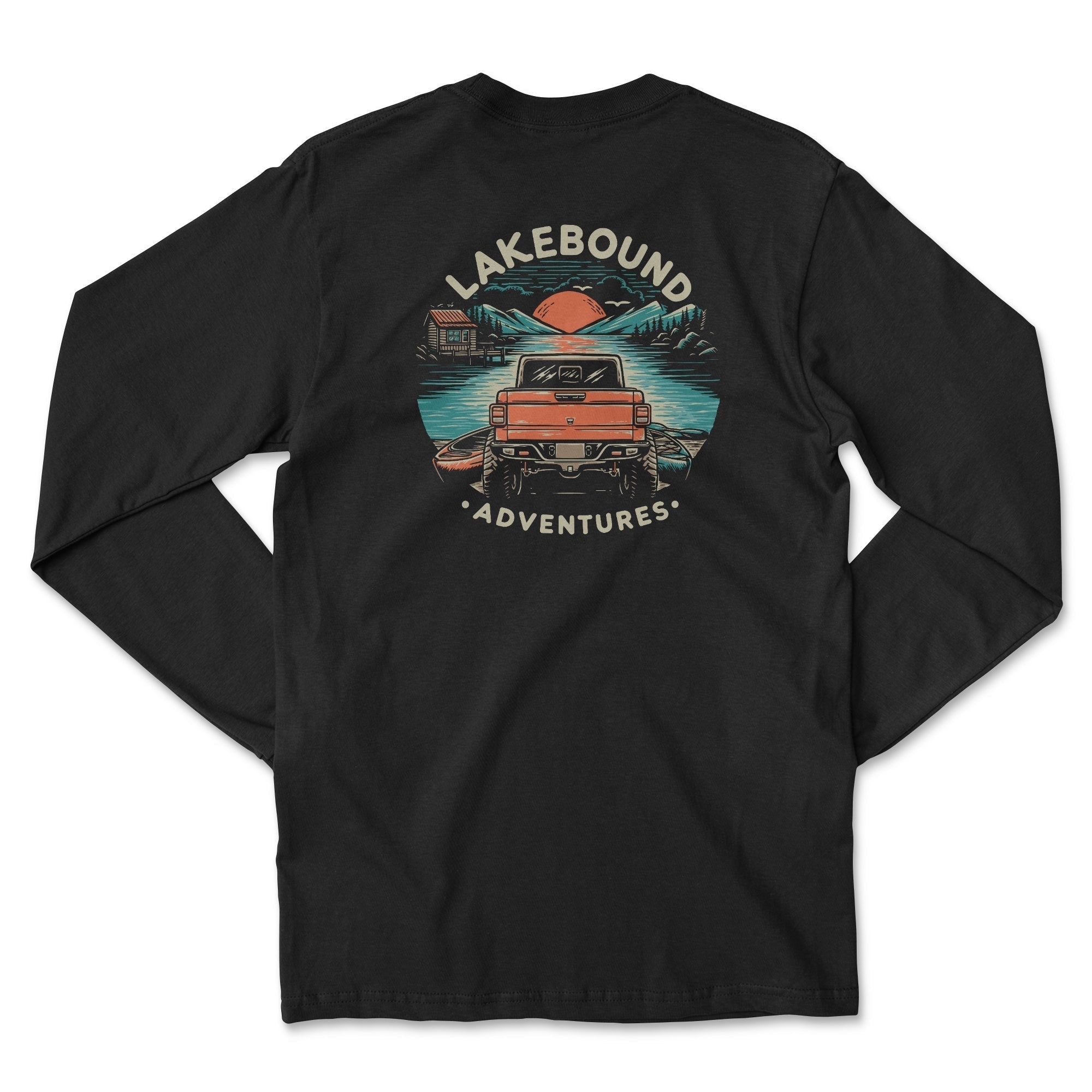 Lakefront Wanderlust Long-Sleeve Tee Hoodie, Sweatshirt | CiraTrend.com (Image 1)