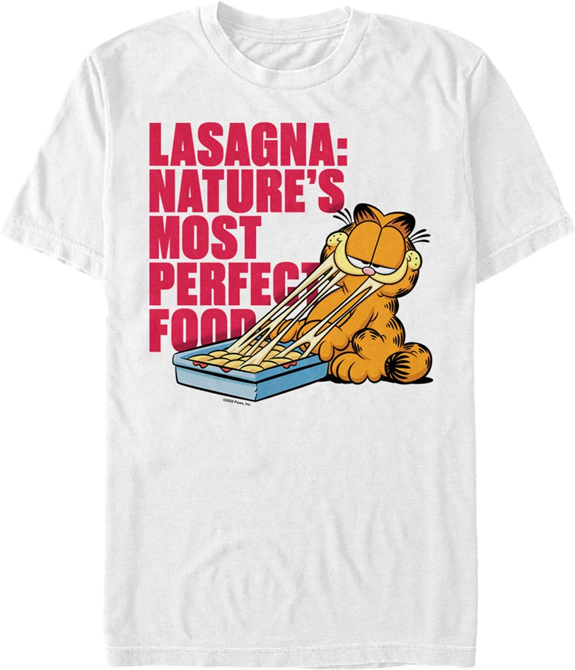 Lasagna Nature's Most Perfect Food Garfield T-Shirt Hoodie, Sweatshirt | CiraTrend.com (Image 1)