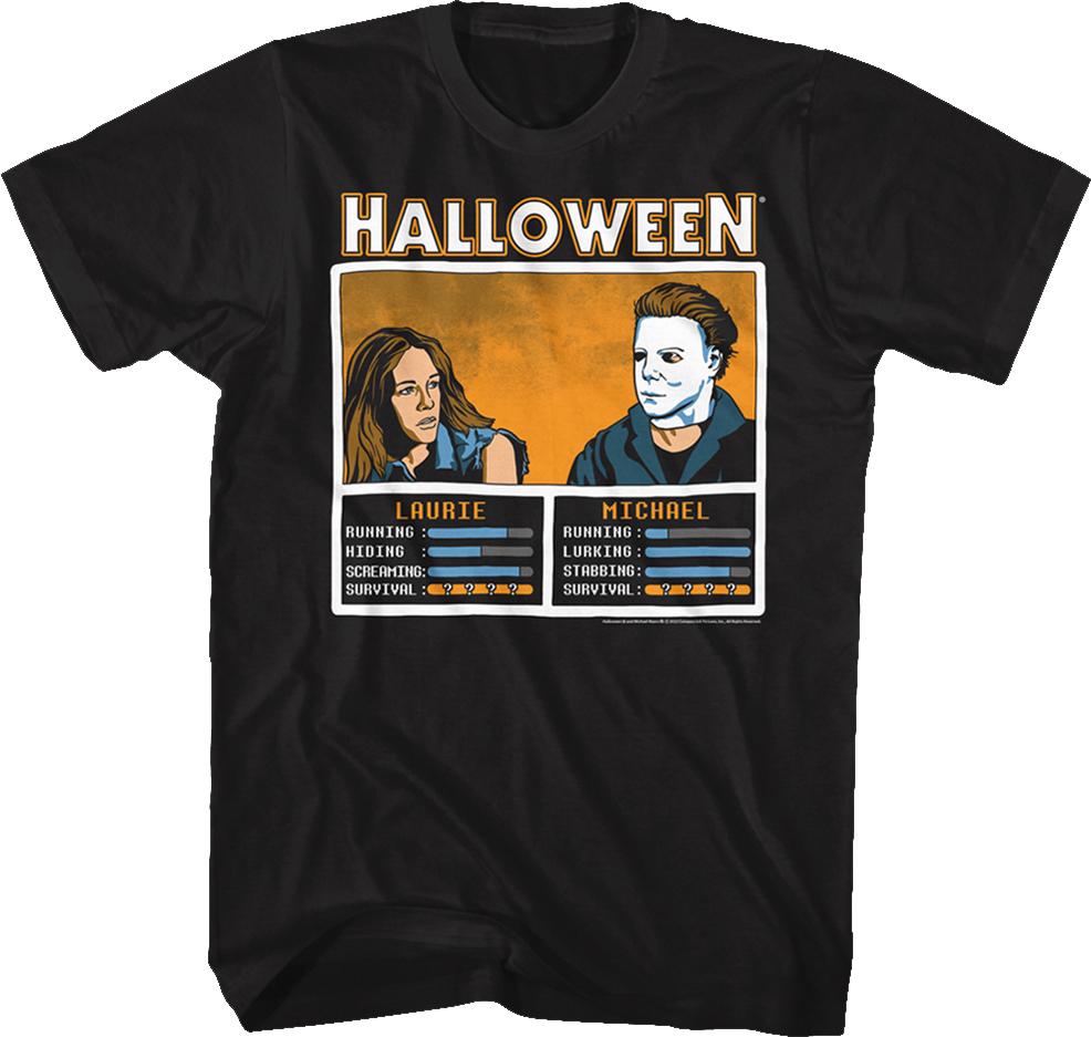 Laurie Strode And Michael Myers Video Game Halloween T-Shirt Hoodie, Sweatshirt | CiraTrend.com (Image 1)
