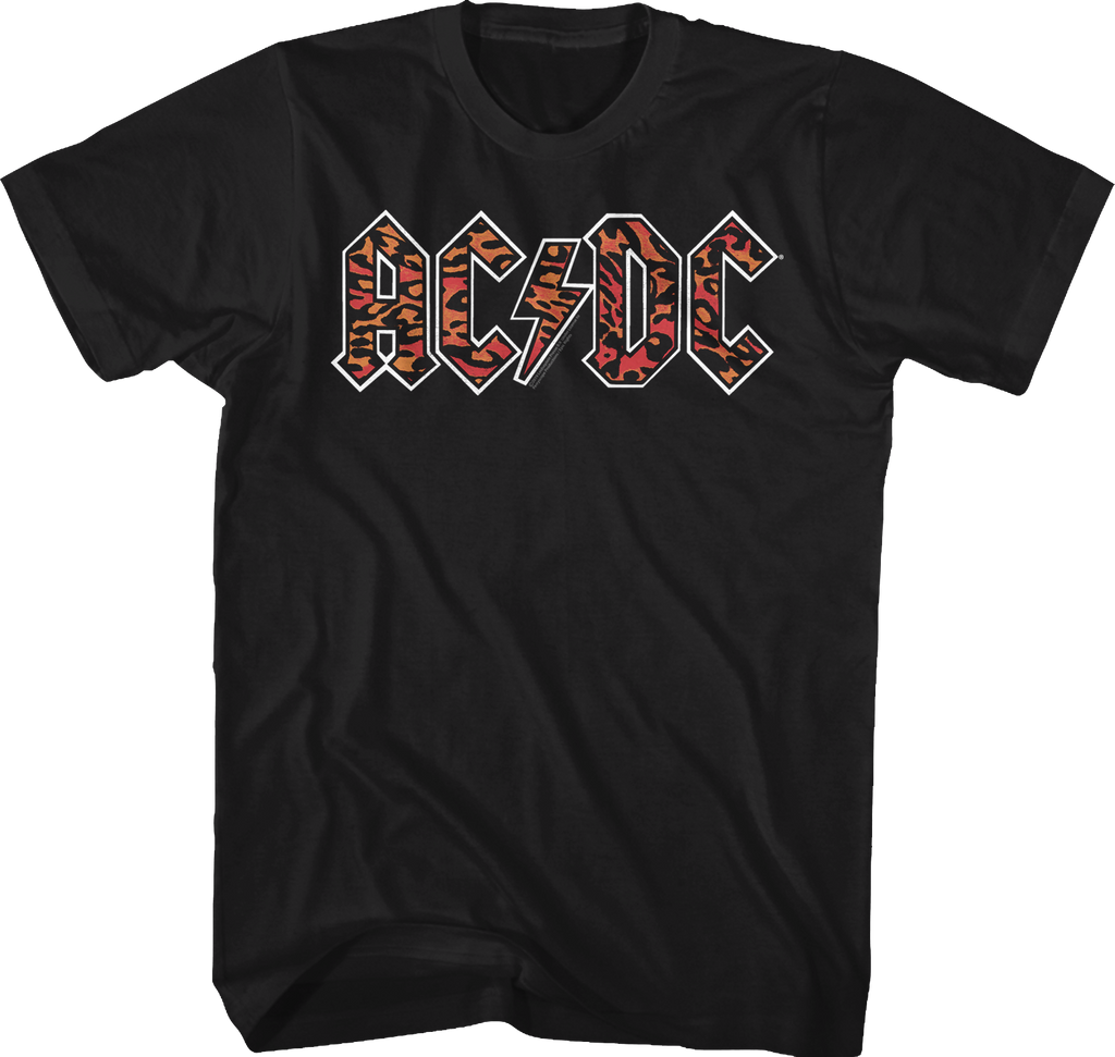 Leopard Print Logo ACDC T-Shirt Hoodie, Sweatshirt | CiraTrend.com (Image 1)