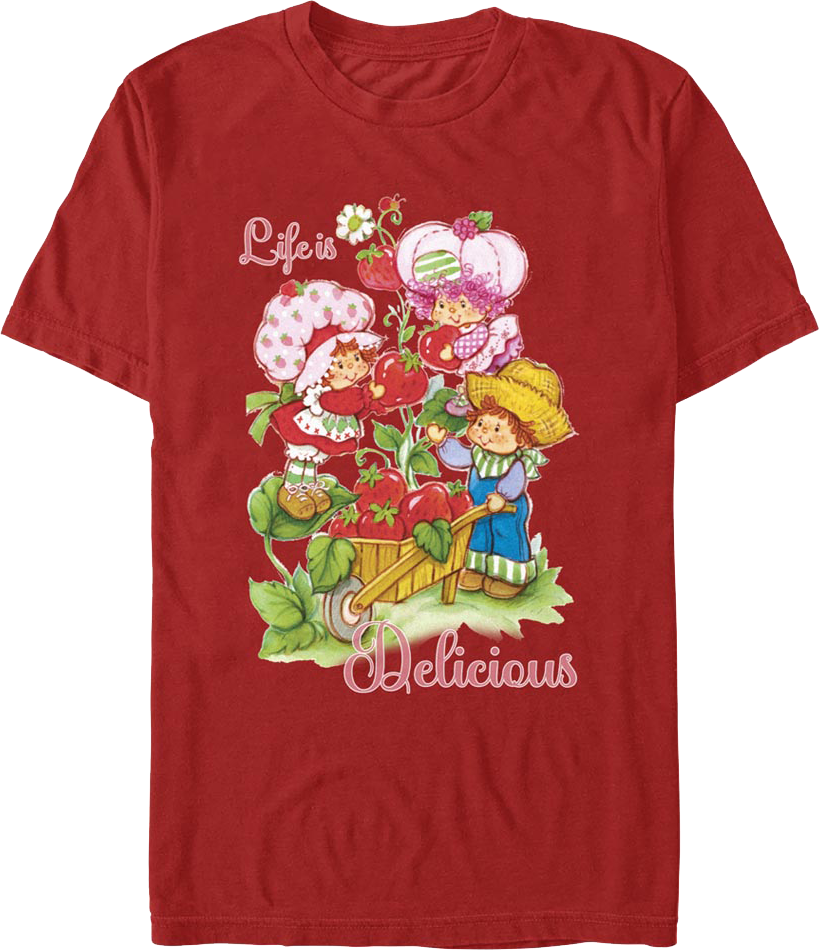 Life Is Delicious Strawberry Shortcake T-Shirt Hoodie, Sweatshirt | CiraTrend.com (Image 1)