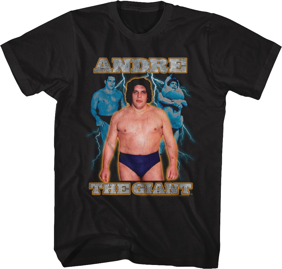 Lightning Bolt Collage Andre The Giant T-Shirt Hoodie, Sweatshirt | CiraTrend.com (Image 1)