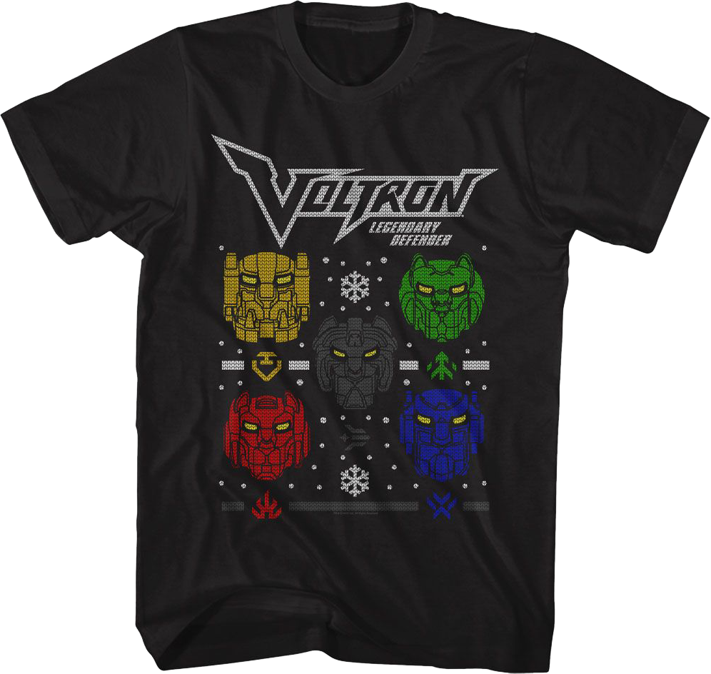 Lion Heads Faux Ugly Christmas Sweater Voltron T-Shirt Hoodie, Sweatshirt | CiraTrend.com (Image 1)
