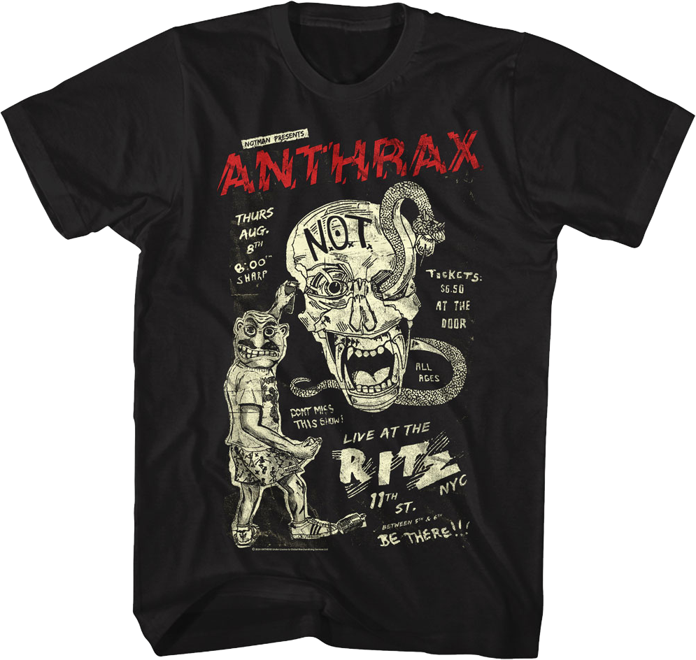 Live At The Ritz Anthrax T-Shirt Hoodie, Sweatshirt | CiraTrend.com (Image 1)