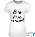 Live Love Travel Quote Traveling Vacation Traveler T-Shirt