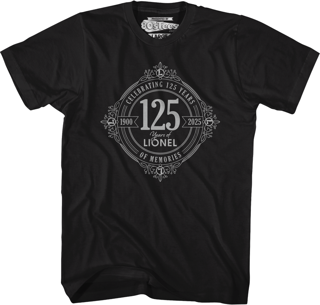 Black Celebrating 125 Years Of Memories Lionel Trains T-Shirt Hoodie, Sweatshirt | CiraTrend.com (Image 1)