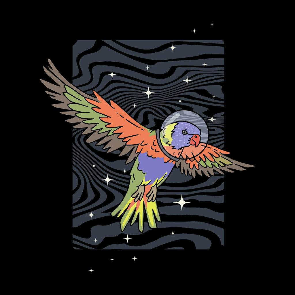Space Lorikeet Oversized Tee Hoodie, Sweatshirt | CiraTrend.com (Image 4)