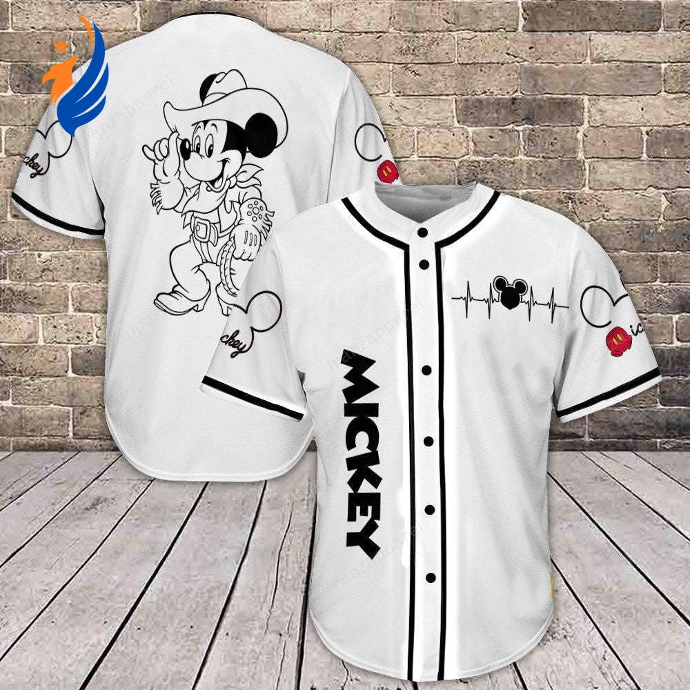 Adorable Mickey Mouse Cowboy Baseball Jersey: Perfect Gift for Disney Lovers - Bafud