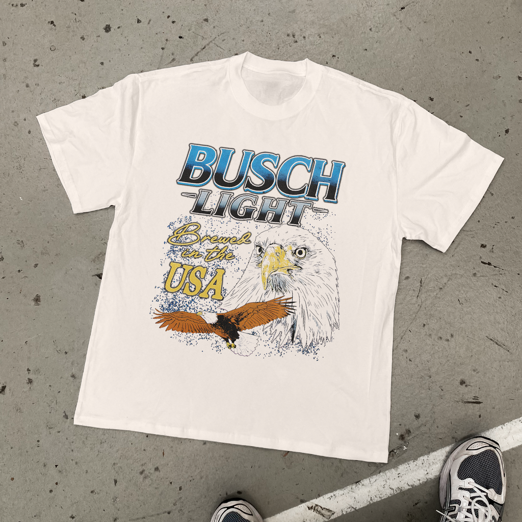 BUSCH LIGHT 'BREWED IN THE USA' HEAVYWEIGHT BONE T-SHIRT Hoodie, Sweatshirt | CiraTrend.com (Image 1)