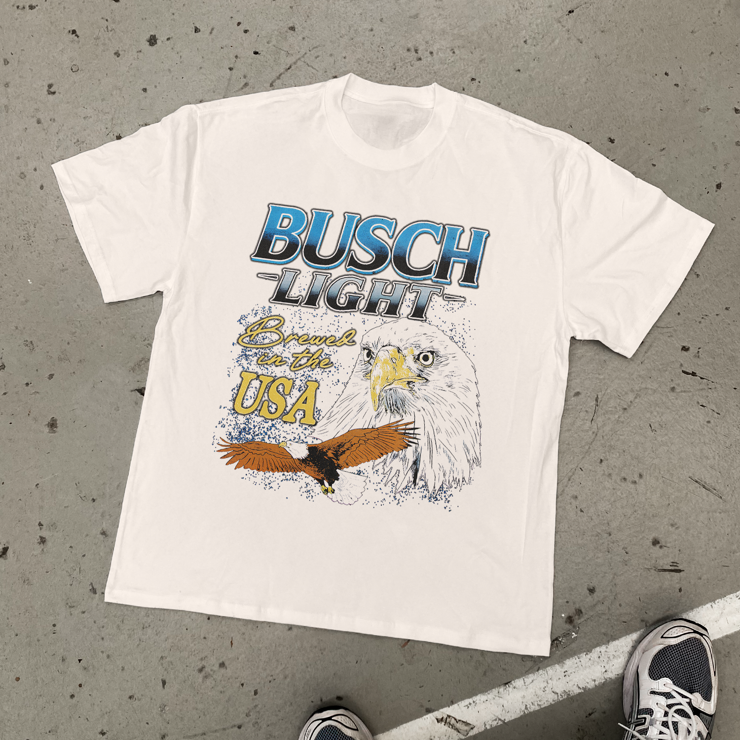 BUSCH LIGHT 'BREWED IN THE USA' HEAVYWEIGHT BONE T-SHIRT Hoodie, Sweatshirt | CiraTrend.com (Image 1)