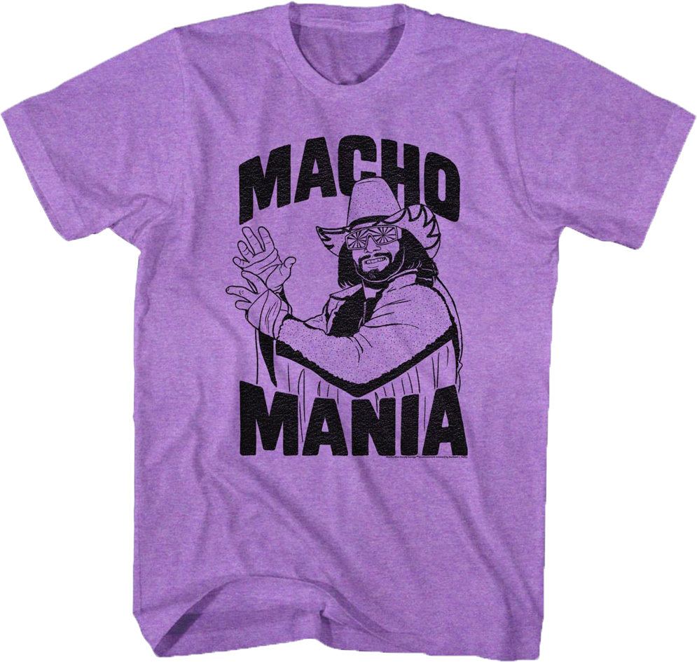 Purple Macho Mania Randy Savage T-Shirt Hoodie, Sweatshirt | CiraTrend.com (Image 1)