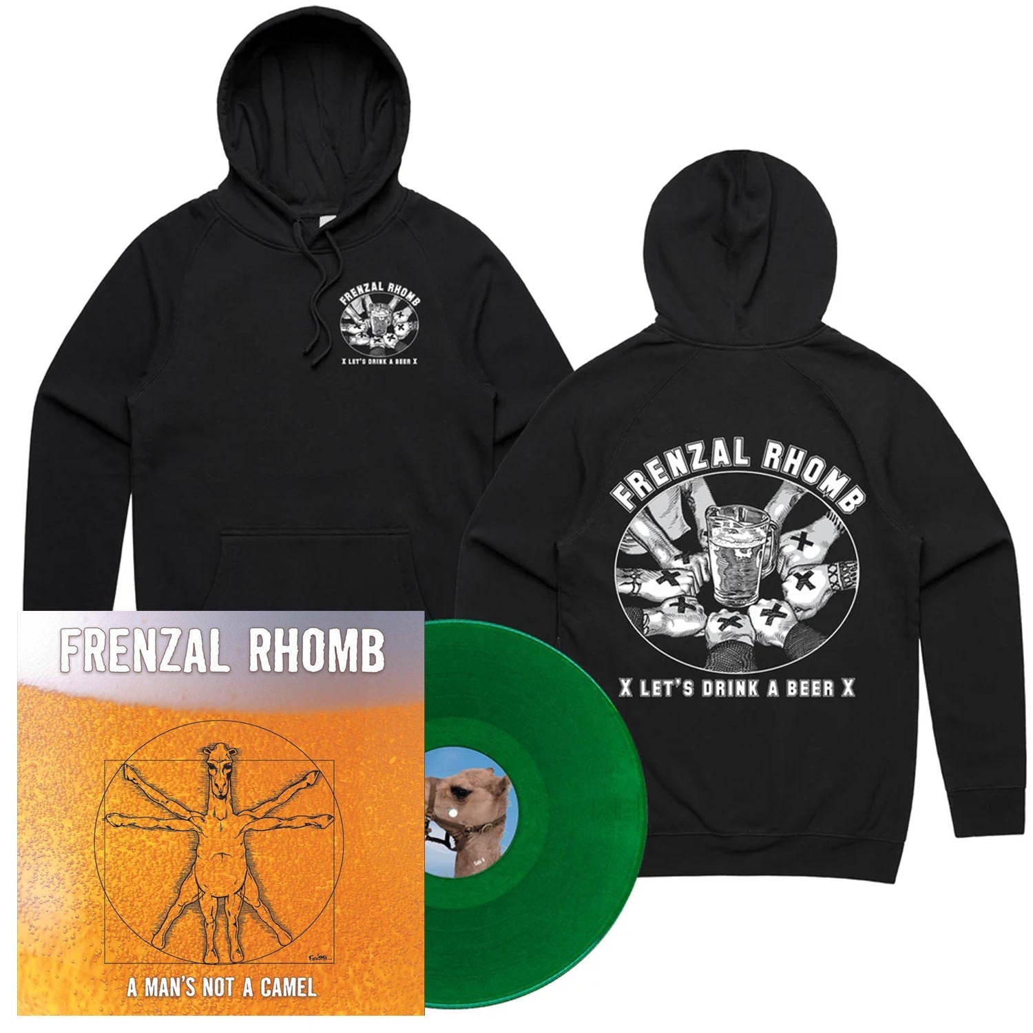 A Man's Not A Camel 25th Anniv. LP (Emerald Green Vinyl) + Hoodie Bundle
