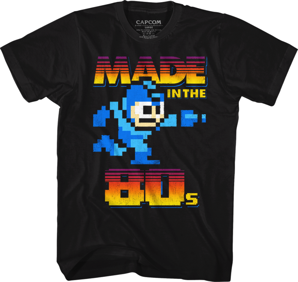 Made in the 80s Mega Man T-Shirt Hoodie, Sweatshirt | CiraTrend.com (Image 1)