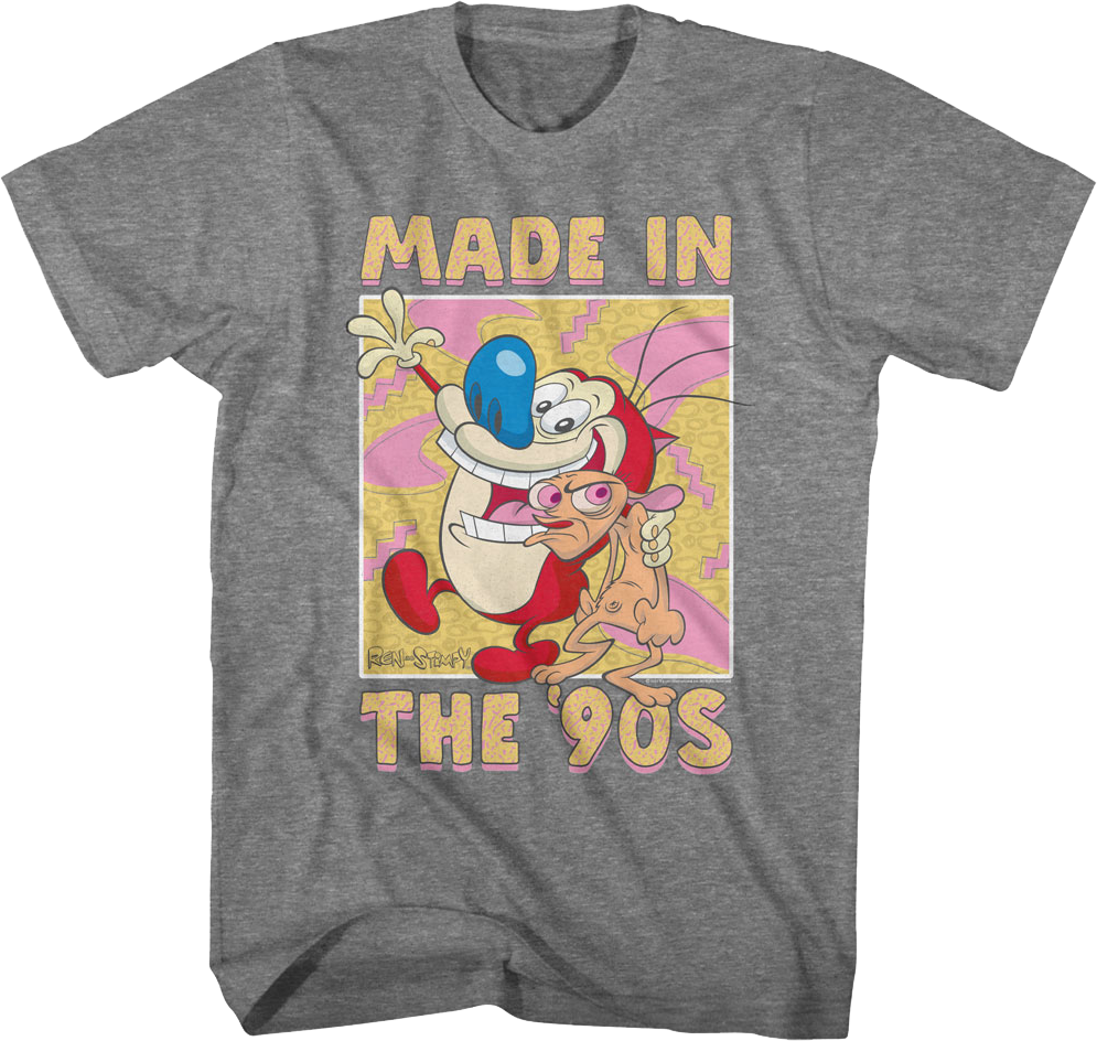 Made In The '90s Ren And Stimpy T-Shirt Hoodie, Sweatshirt | CiraTrend.com (Image 1)