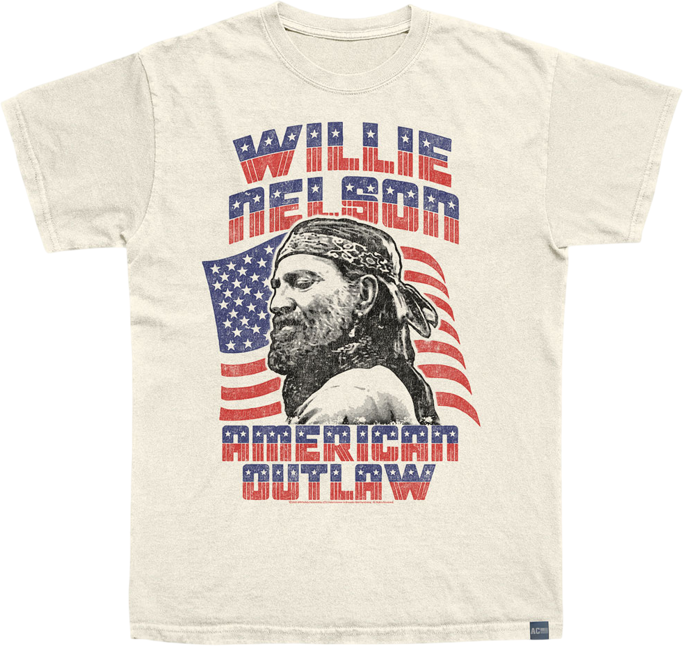Made In USA American Outlaw Willie Nelson T-Shirt Hoodie, Sweatshirt | CiraTrend.com (Image 1)