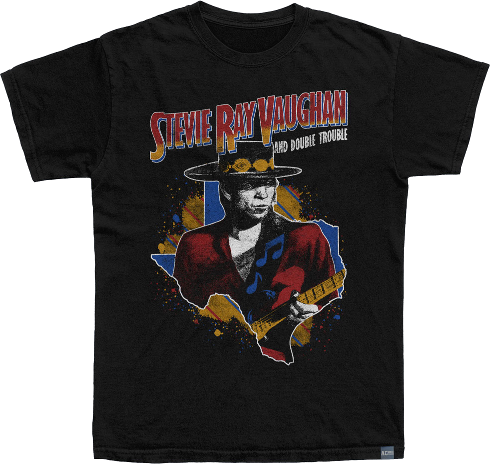 Made In USA Double Trouble Stevie Ray Vaughan T-Shirt Hoodie, Sweatshirt | CiraTrend.com (Image 1)