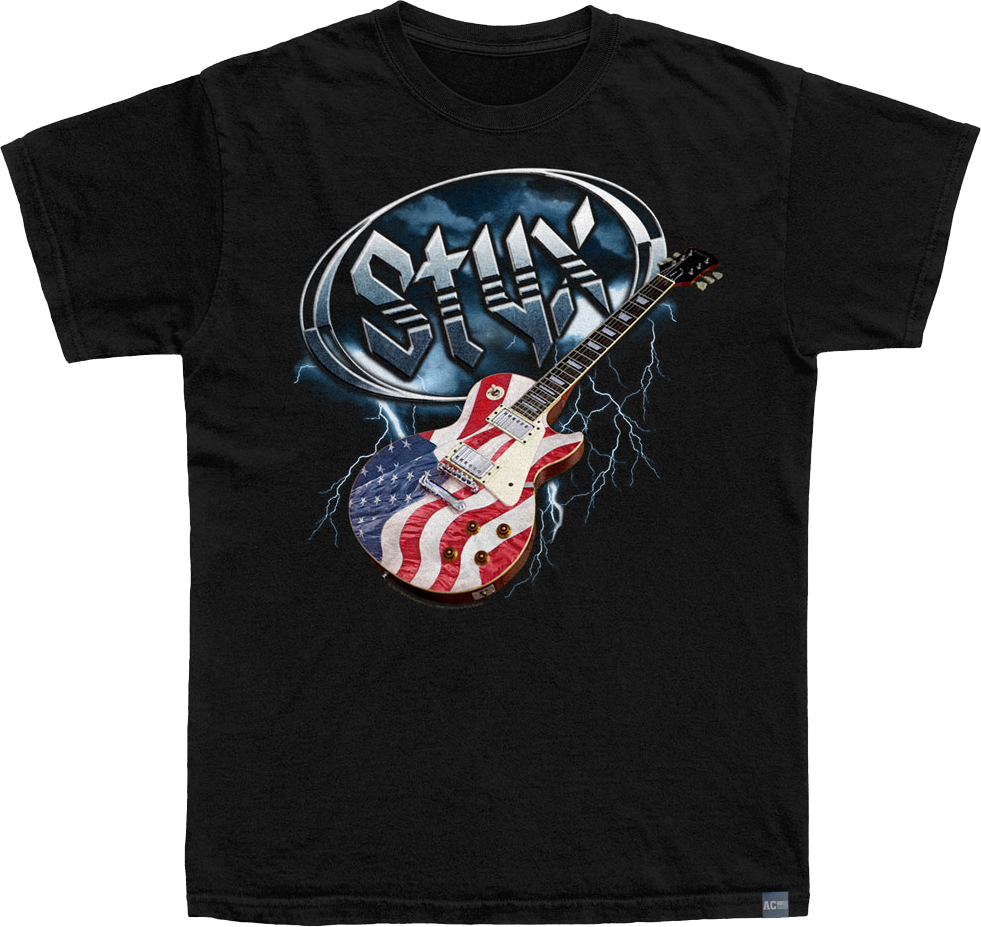 Made In USA Flag Guitar Styx T-Shirt Hoodie, Sweatshirt | CiraTrend.com (Image 1)
