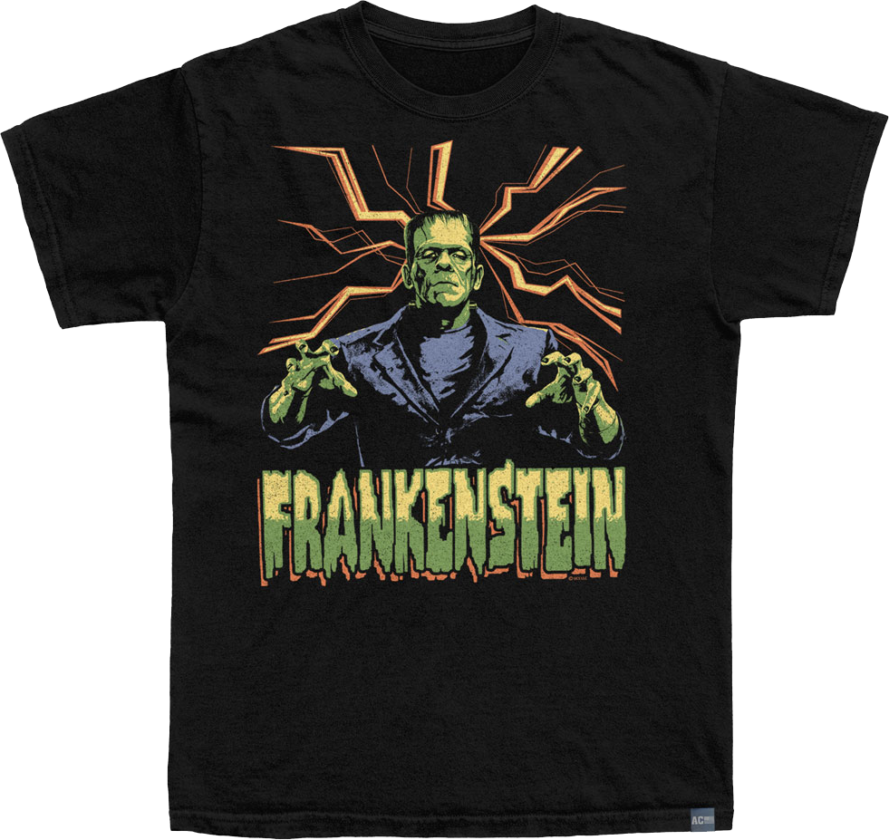 Made In USA Frankenstein Lightning Universal Monsters T-Shirt Hoodie, Sweatshirt | CiraTrend.com (Image 1)