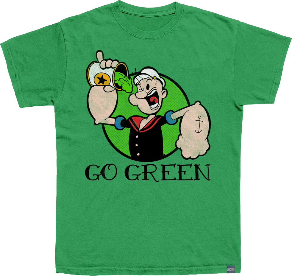 Made In USA Go Green Popeye T-Shirt Hoodie, Sweatshirt | CiraTrend.com (Image 1)