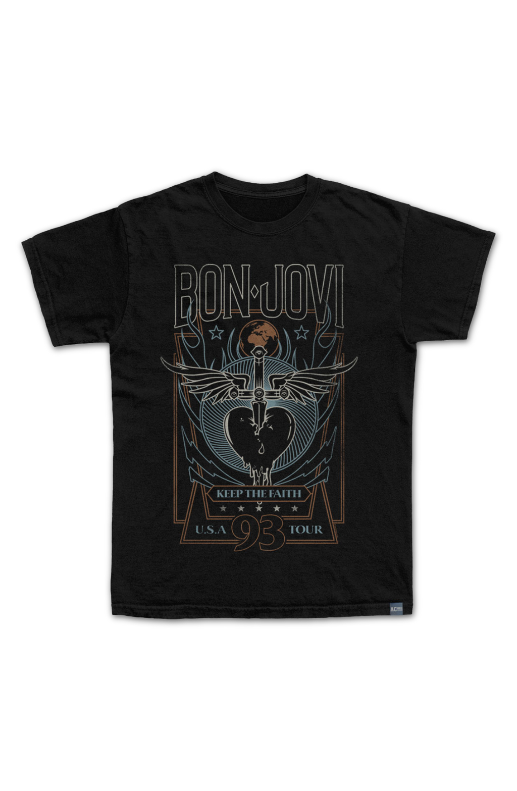 Made In USA Keep The Faith '93 Tour Bon Jovi T-Shirt Hoodie, Sweatshirt | CiraTrend.com (Image 2)
