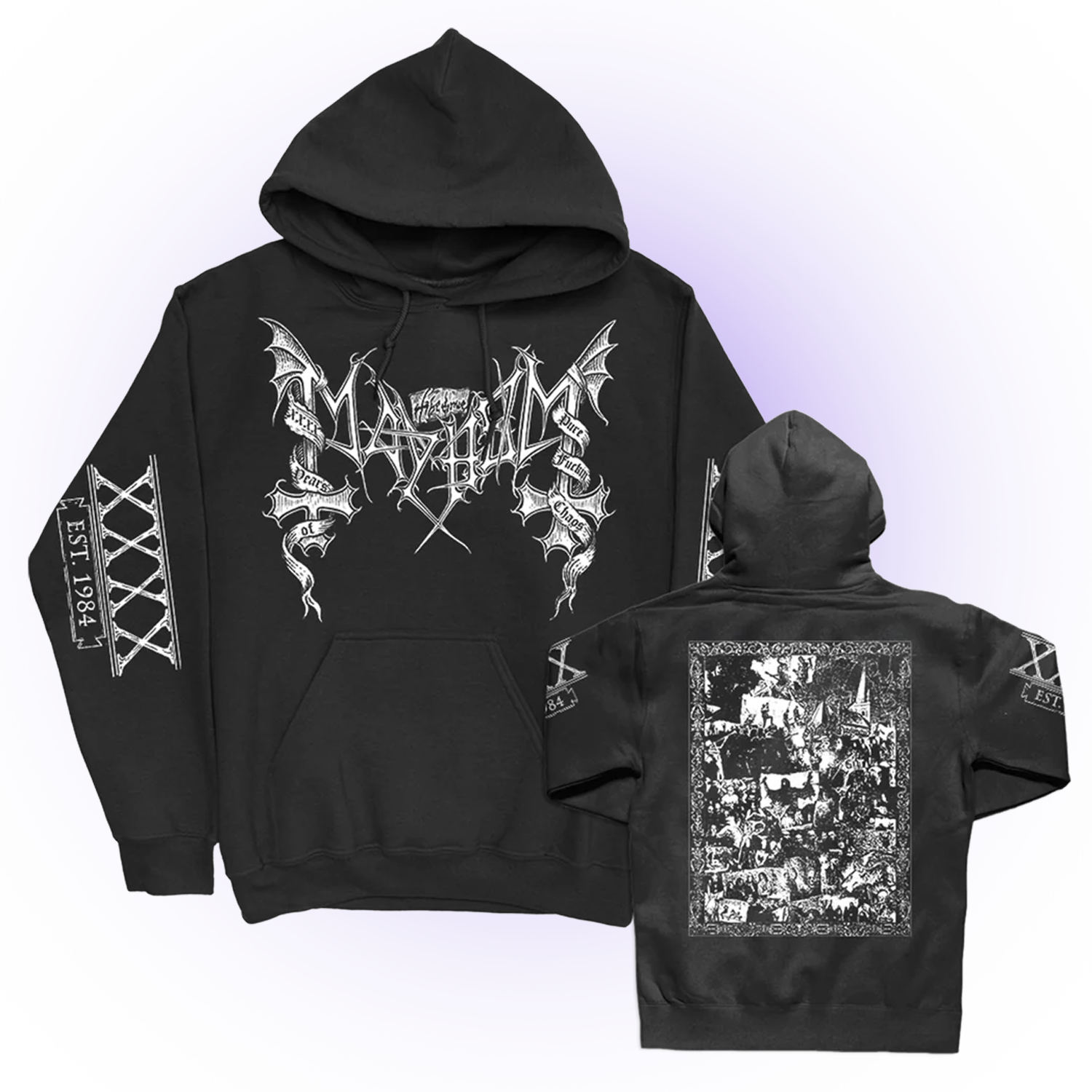 40th Anniv. Collage Pullover Hoodie (Black)