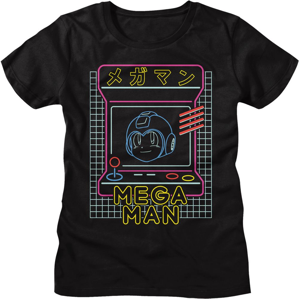 Mega Man - Neon Arcade Womens T-Shirt Hoodie, Sweatshirt | CiraTrend.com