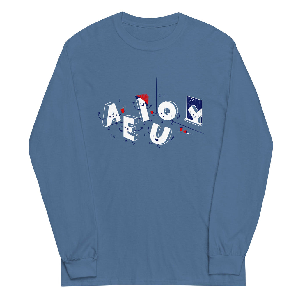 Vowel Party Time Unisex Long Sleeve Tee
